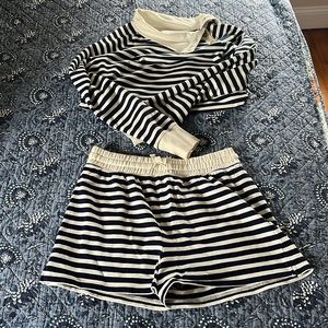 J Crew Button-Neck Sweatshirt and Shorts